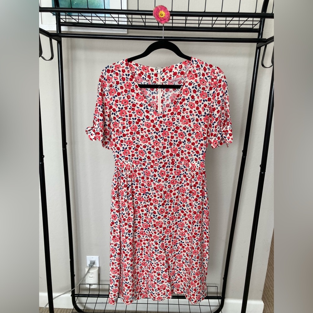 Adorable Cath Kidston summer frock in reds and pinks.